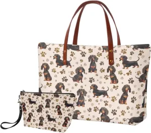 Womens Handbag with Matching Wallet, 2PCS Tote Bag Top Handle Purse Hobo Bag