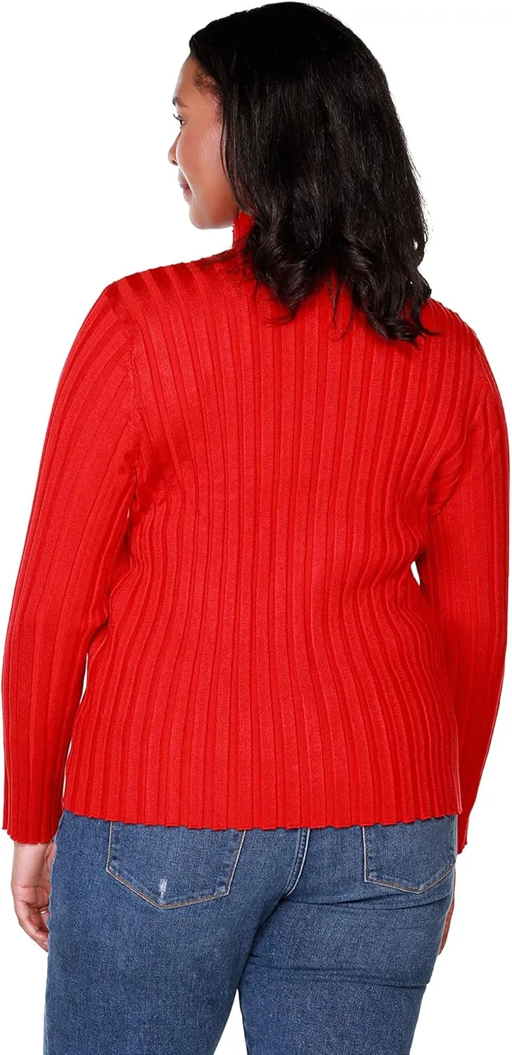 Women's Long Sleeve Zip Up Sweaters for Women Knit Cardigan with Diamond Zipper