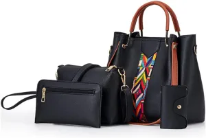Womens Purse Sets 4pcs Top-Handle Shoulder Bag Fashion Tote Handbag Work Satchel