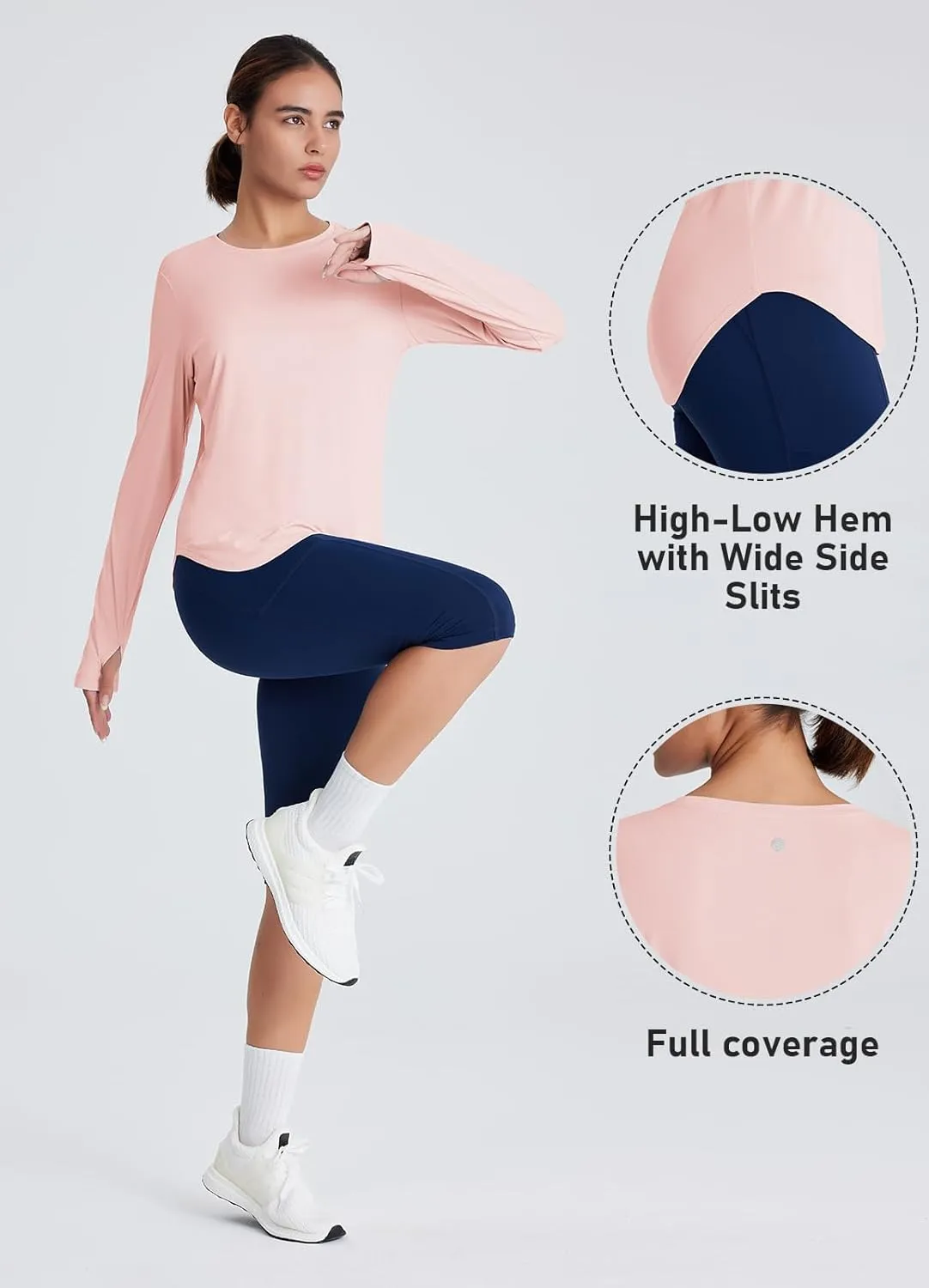 Women's Rash Guard Long Sleeve UV Sun Protection Shirts with Thin Hoodie UPF 50  Lightweight SPF Tops for Hiking