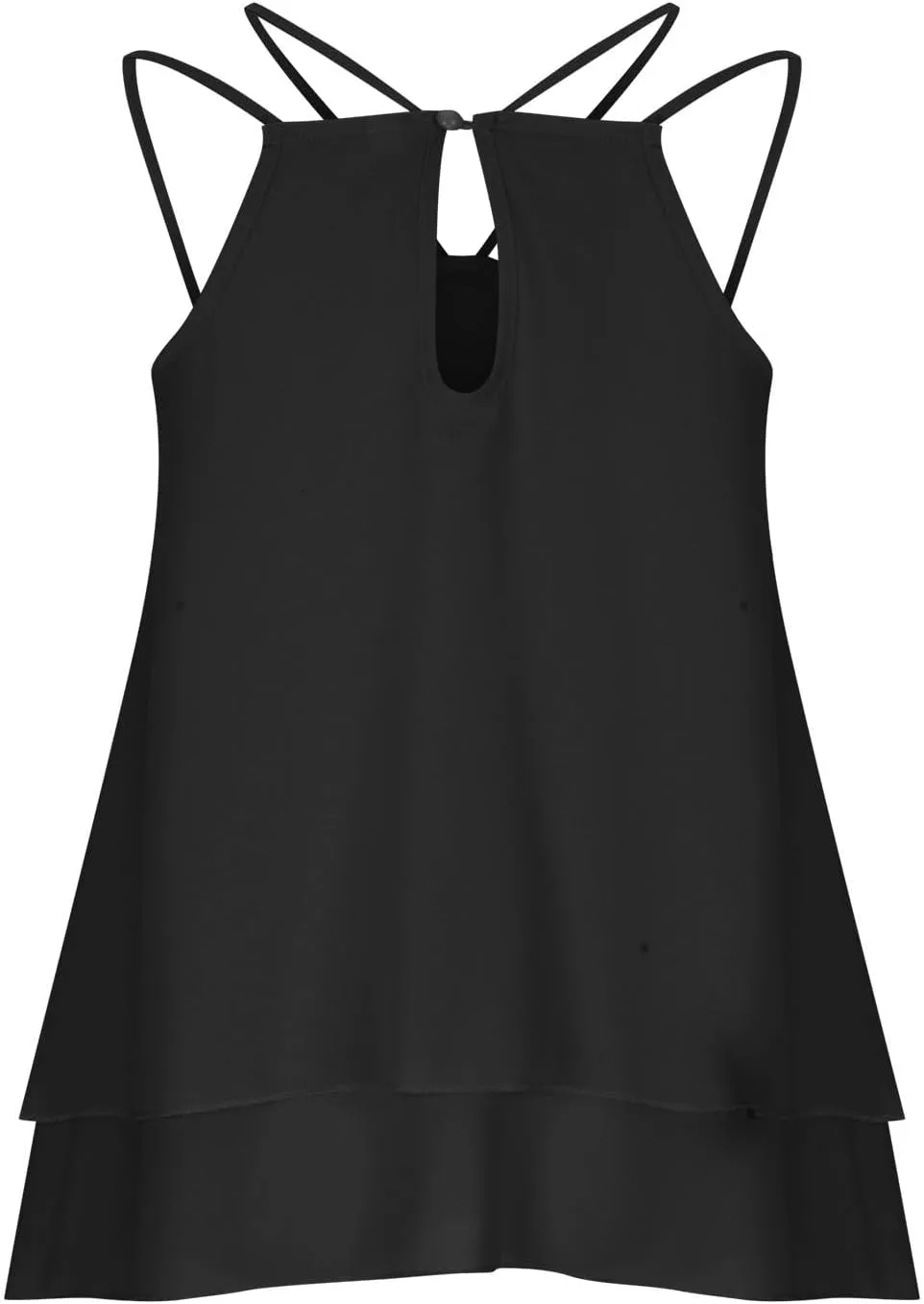 Women's Sleeveless Chiffon Tank Tops Swing Double Layer Blouses Sexy Halter Neck Strappy Summer Camisole Lightweight