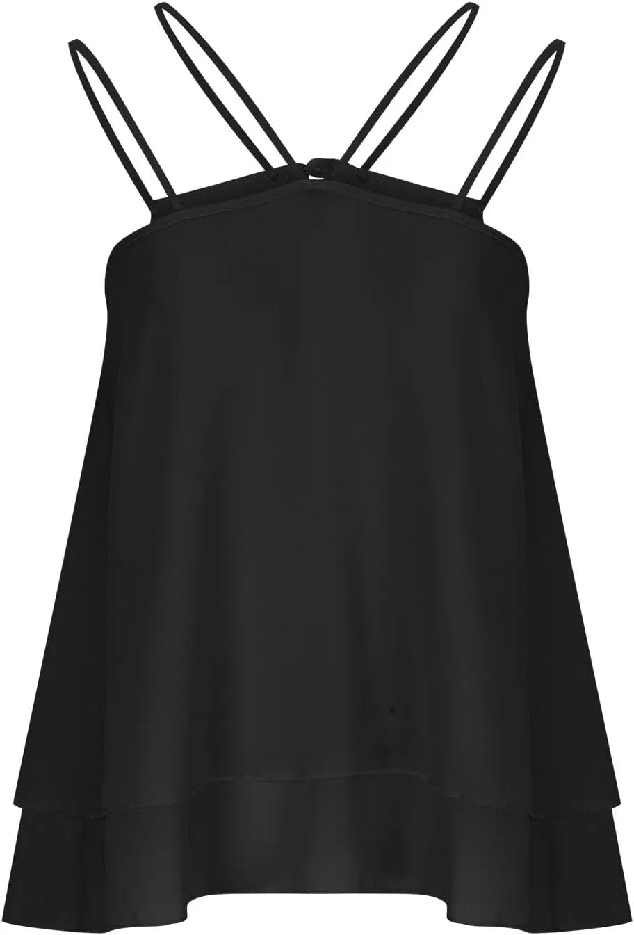 Women's Sleeveless Chiffon Tank Tops Swing Double Layer Blouses Sexy Halter Neck Strappy Summer Camisole Lightweight