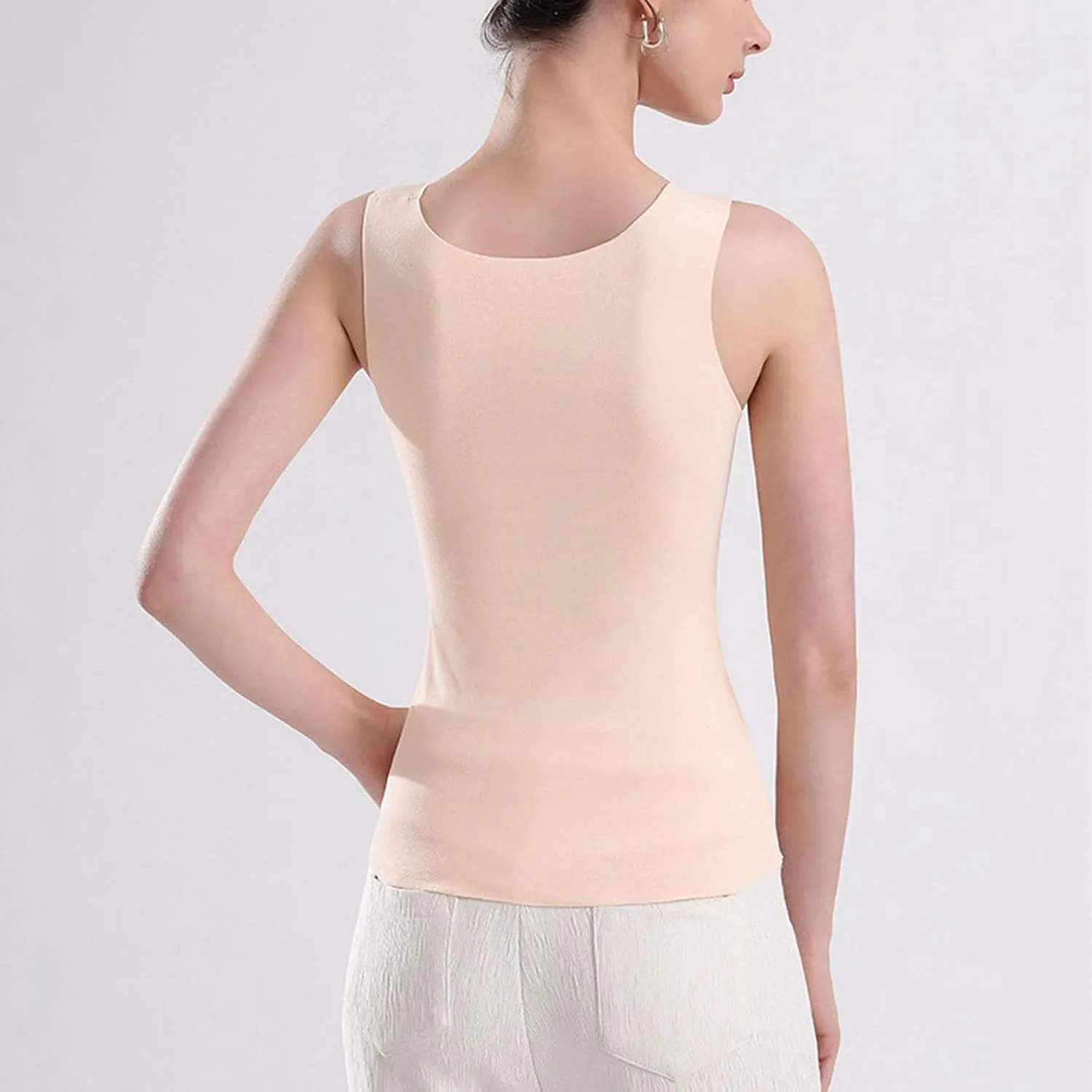 Womens Sleeveless Thermal Tank Tops Comfy Lace Warm Camisole Basic Thin Comfy Underwear Fall Baselayer V Neck Vest