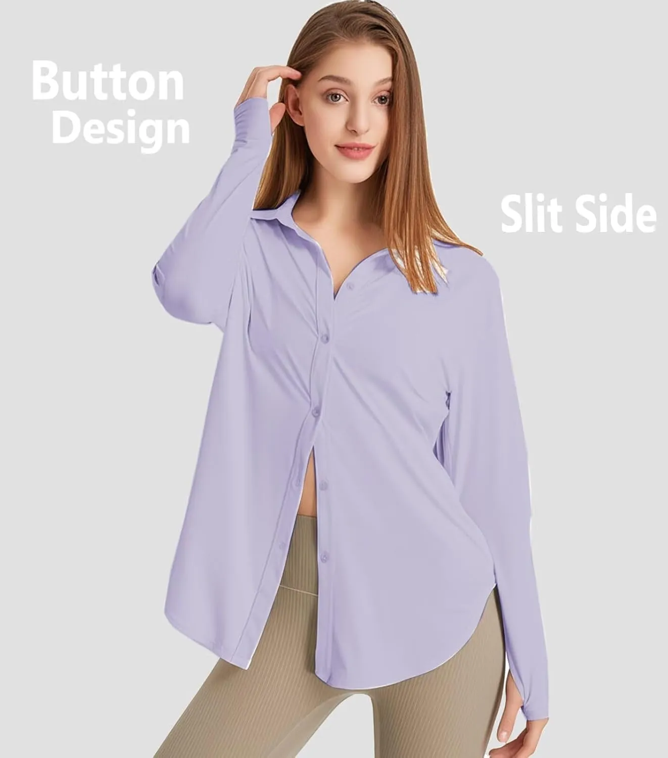Women's Sun Protection Shirts Long Sleeve UPF 50  Sun Shirt Quick Dry Button Down Full Cover Up for Summer Hiking Outdoor