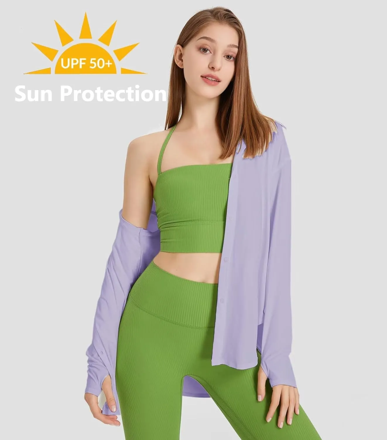 Women's Sun Protection Shirts Long Sleeve UPF 50  Sun Shirt Quick Dry Button Down Full Cover Up for Summer Hiking Outdoor