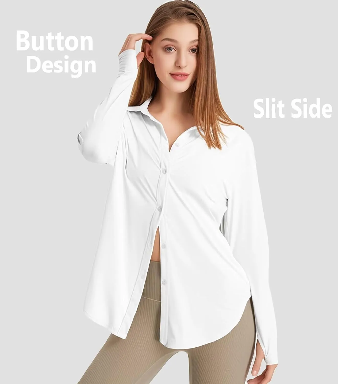 Women's Sun Protection Shirts Long Sleeve UPF 50  Sun Shirt Quick Dry Button Down Full Cover Up for Summer Hiking Outdoor