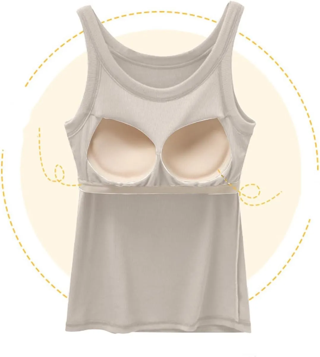 Women's Tank Top Built in Bra Sleeveless Ribbed Summer Shirts Slim Fit Basic Tees Comfy Padded Yoga Athletic Tshirts