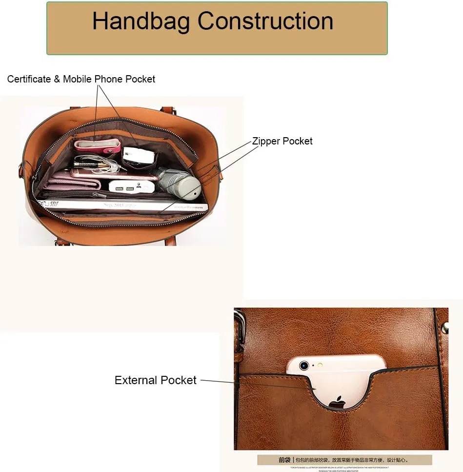Womens Tote Organizer Top Handle Satchel Handbags Shoulder Bag Tote Purse Crossbody Bag