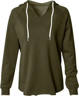 Women's V Neck Hoodies Solid Color Fleece Long Sleeve Pullover Tops Lightweight Drawstring Hooded Sweatshirt Clothes