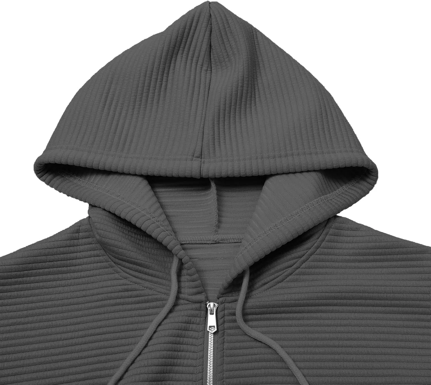Womens Zip Up Hoodie Oversized Sweatshirt Waffle Knit Clothes Fall Fashion Long Sleeve Jacket With Pockets