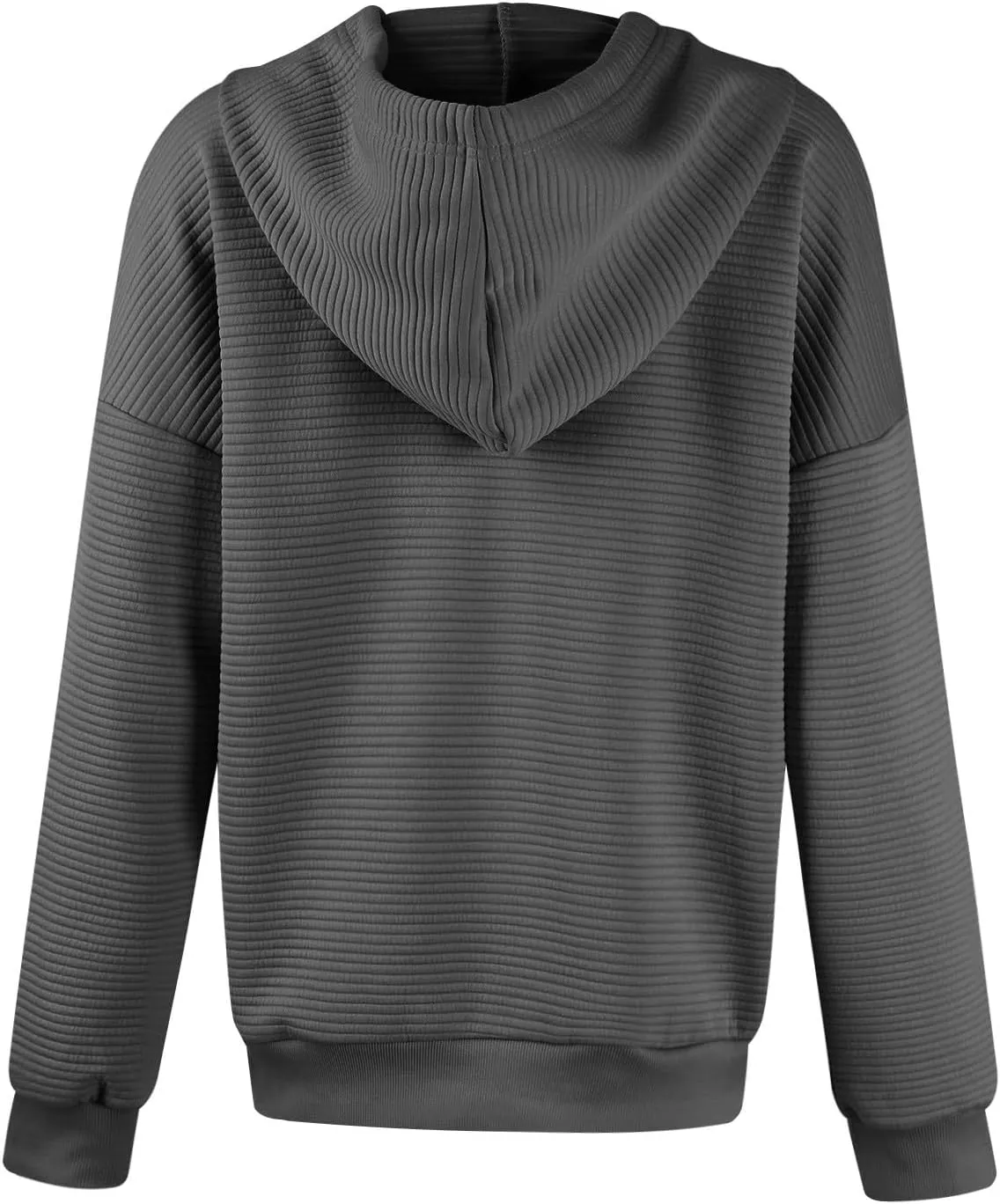 Womens Zip Up Hoodie Oversized Sweatshirt Waffle Knit Clothes Fall Fashion Long Sleeve Jacket With Pockets