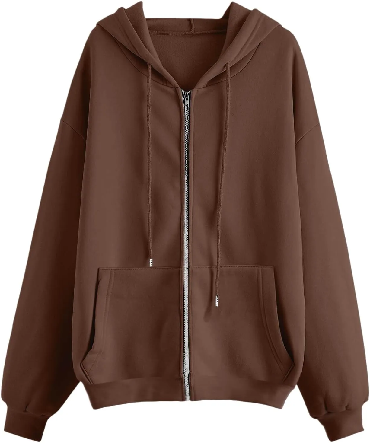 Womens Zip Up Hoodies Long Sleeve Fall Oversized Sweatshirts Fleece Y2K Jacket with Pockets 2024 Fashion Clothes