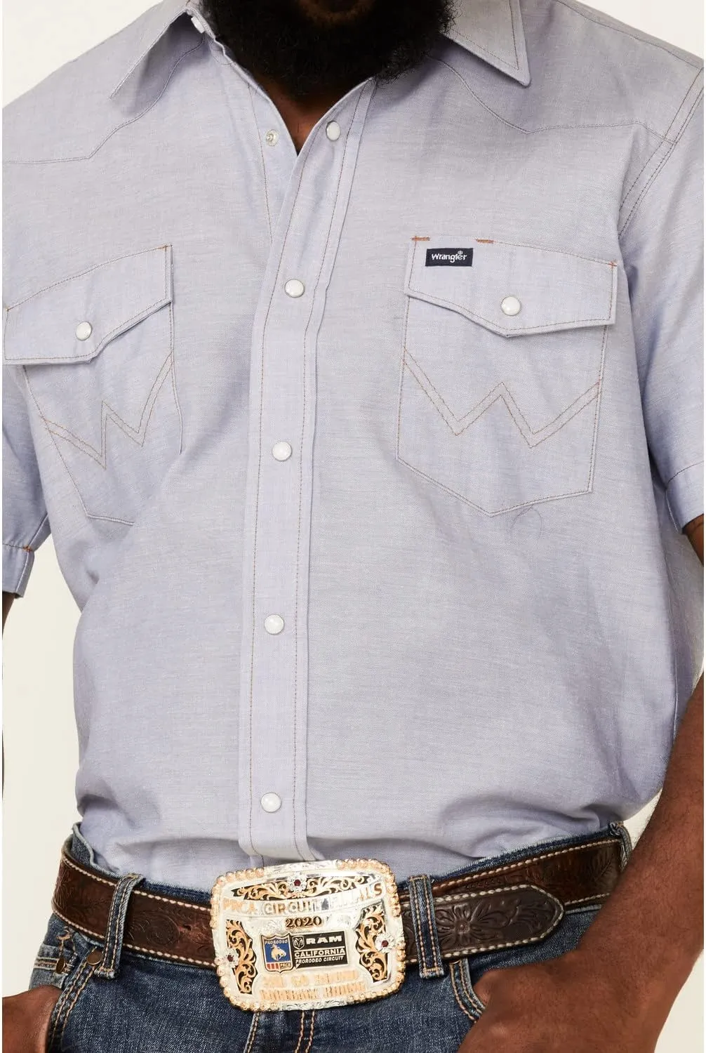 Wrangler Men's Short Sleeve Western Snap Work Shirt