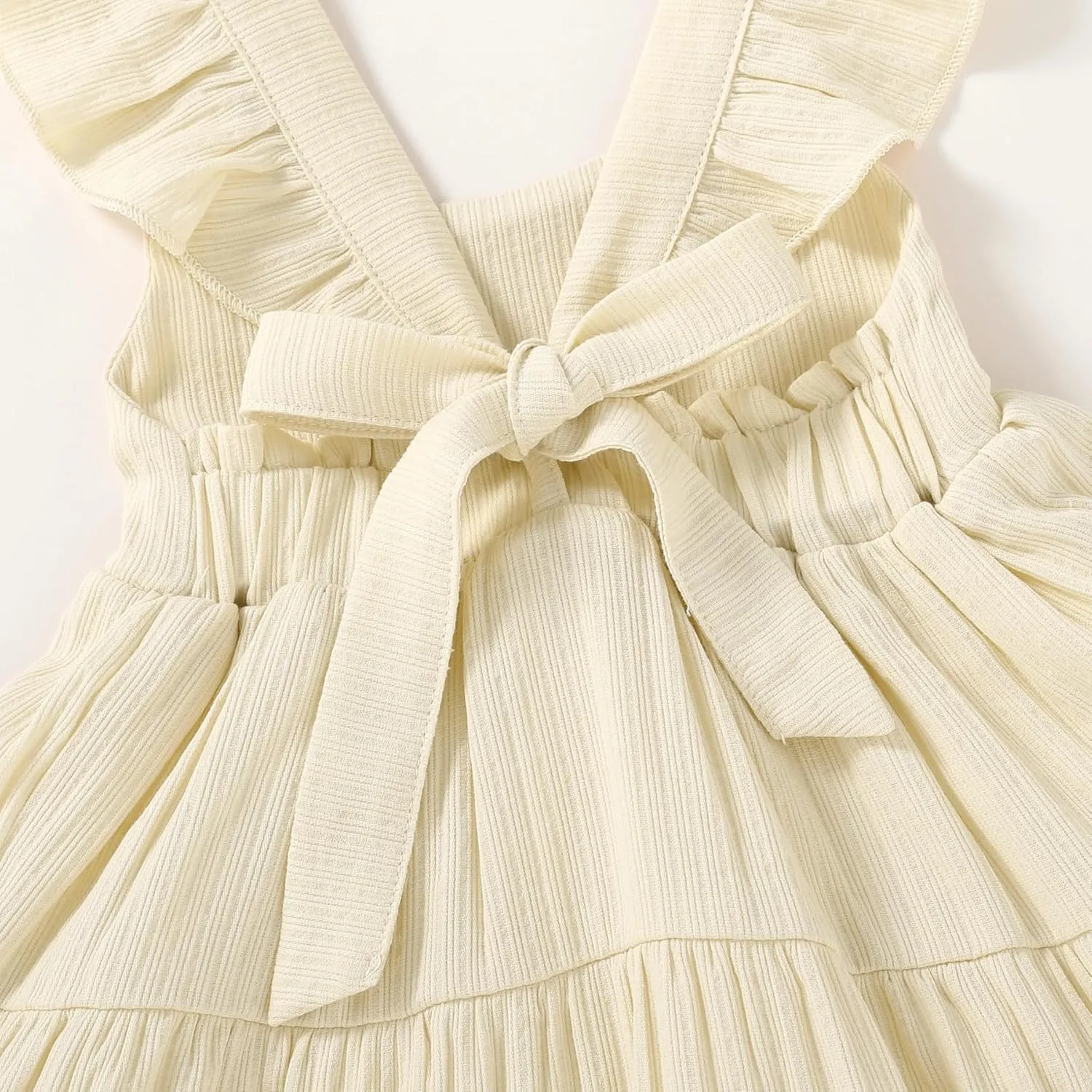 YOUNGER TREE Toddler Baby Girls Dress Summer Ruffle Sleeve Halter Casual Kids Beach Sundress