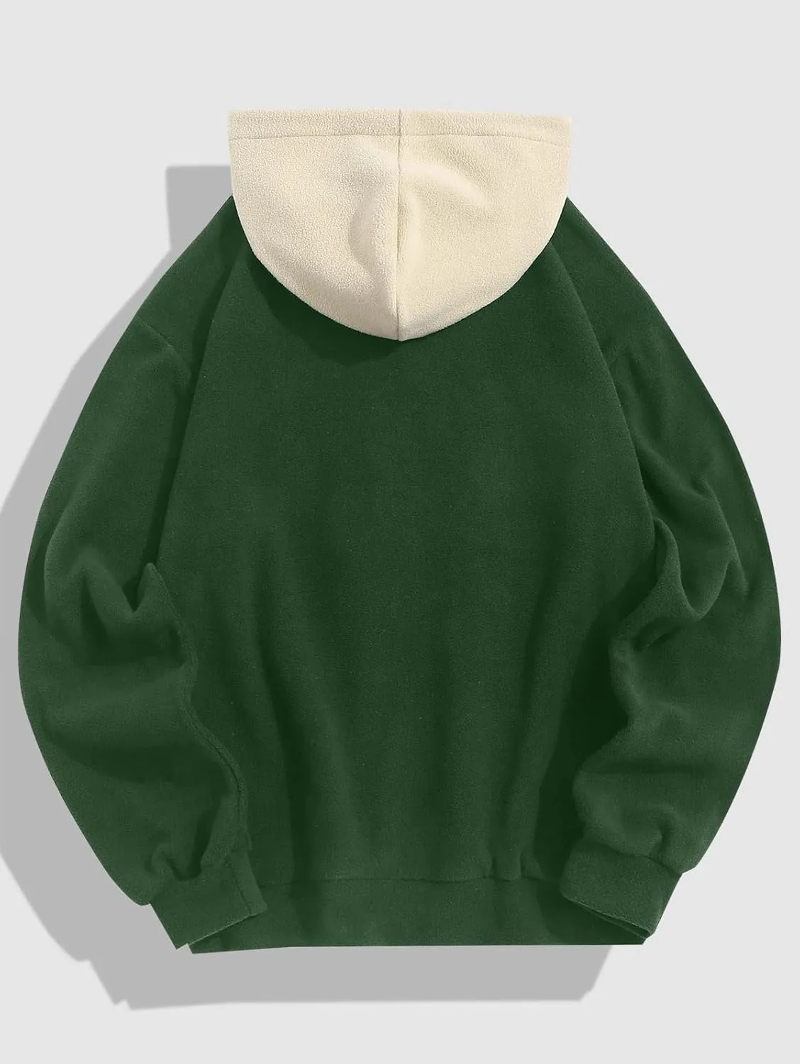 ZAFUL Men's Hooded Sweatshirt, Letter Mountain Graphic Embroidery Plush Fleece Casual Drawstring Pullover Hoodie