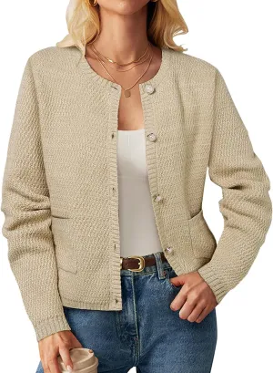 ZANZEA Knit Cardigan Sweater Casual Long Sleeve Open Front Button Down Pockets Lady Jackets 2024 Fall Fashion Outwear