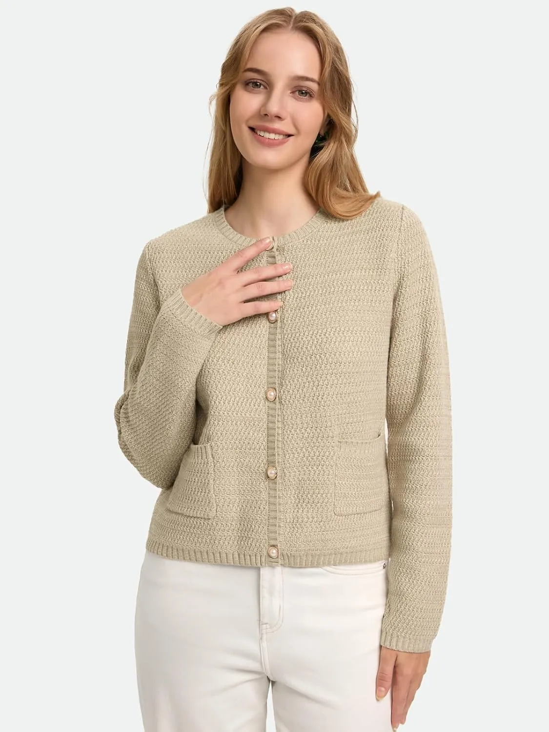 ZANZEA Knit Cardigan Sweater Casual Long Sleeve Open Front Button Down Pockets Lady Jackets 2024 Fall Fashion Outwear