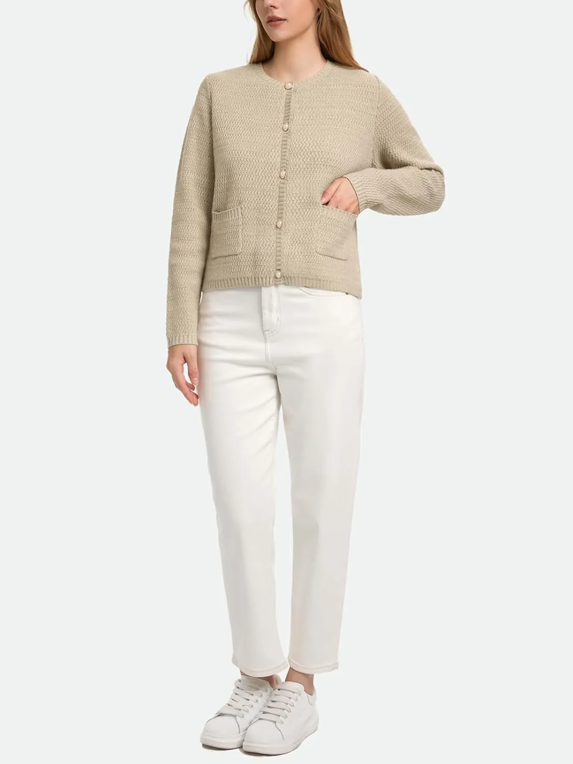 ZANZEA Knit Cardigan Sweater Casual Long Sleeve Open Front Button Down Pockets Lady Jackets 2024 Fall Fashion Outwear